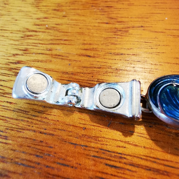 Mermaid and Wave Enamel on Silver Tone Bracelet - Picture 12 of 16